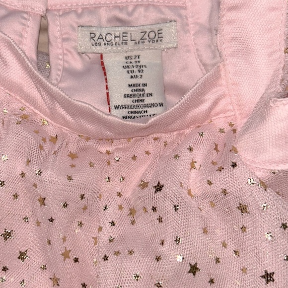 Rachel Zoe Girls 2T Pink Starry Layered Dress Party Sleeveless - Picture 5 of 6